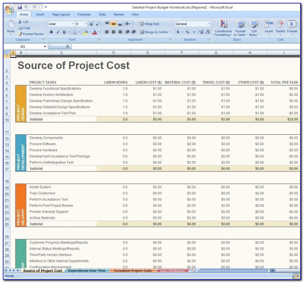 Excel Project Management Template Dependencies