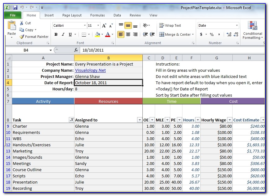 Excel Project Management Template Gantt