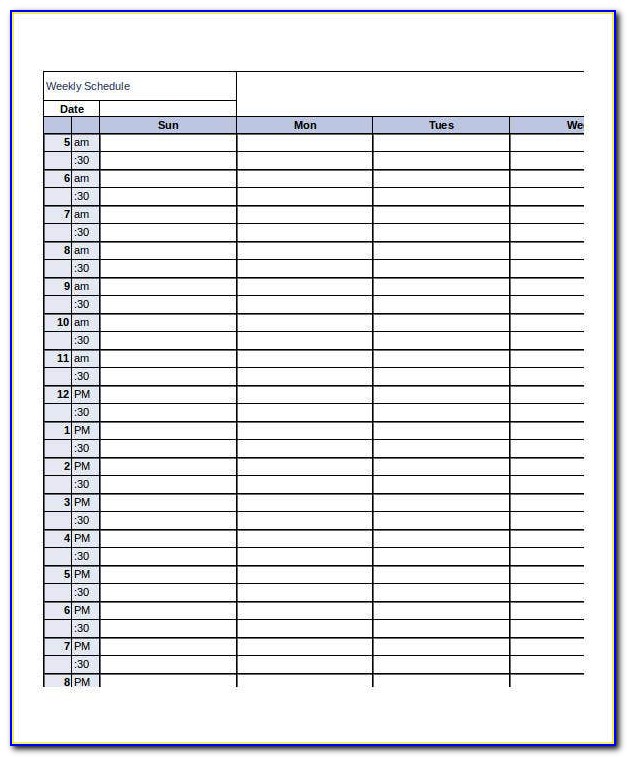 Excel Spreadsheet Calendar Template 2018