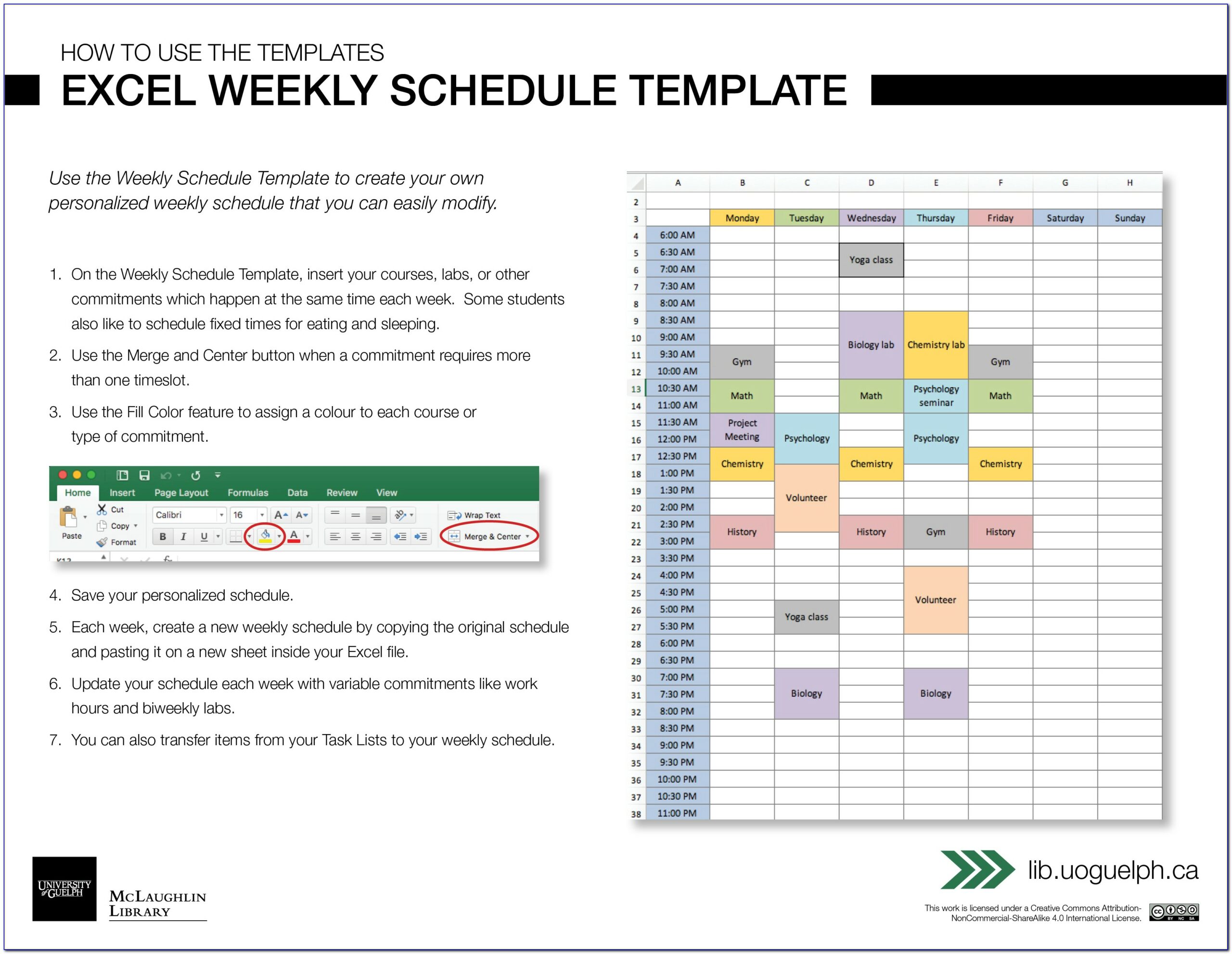 Excel Spreadsheet Daily Schedule Template