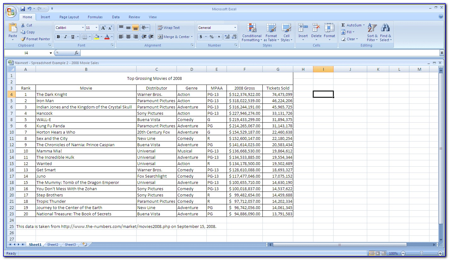 Excel Spreadsheet Database Example