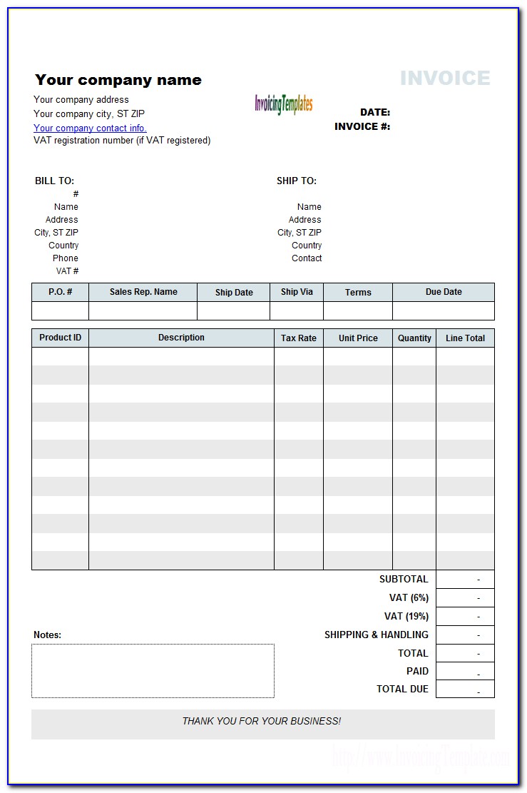 Excel Tax Invoice Template Australia
