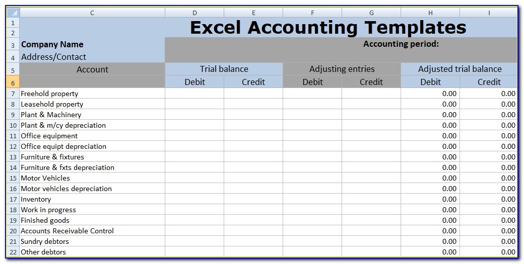Excel Template For Accounting General Journal