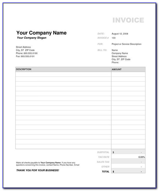 Excel Template For Tax Receipts