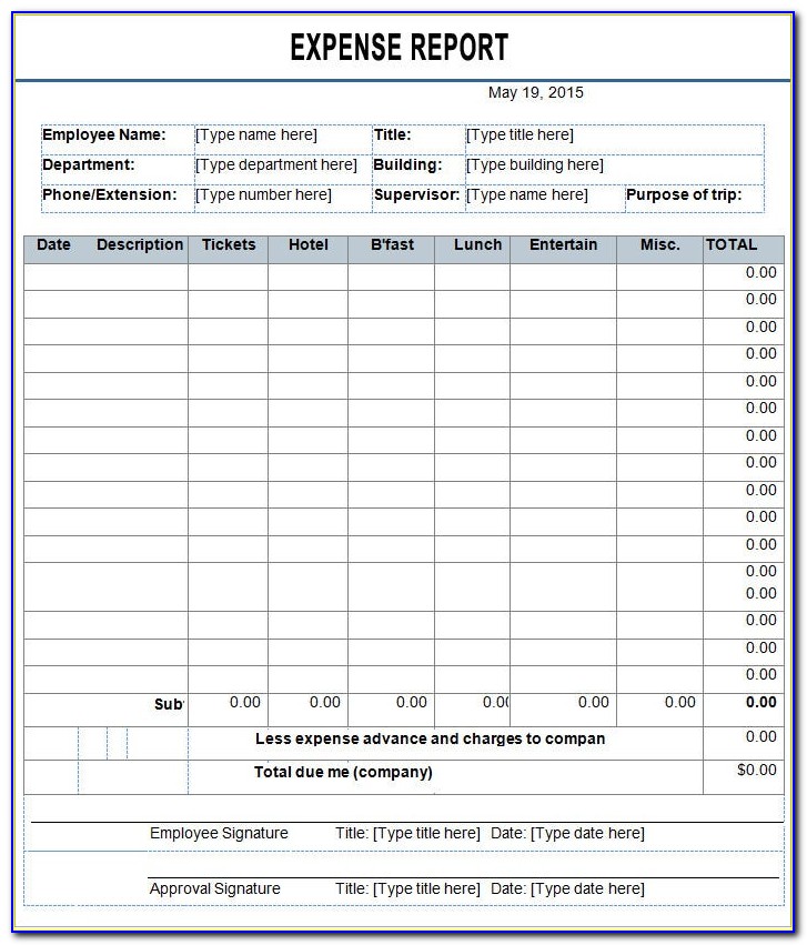 Excel Templates For Expense Reports