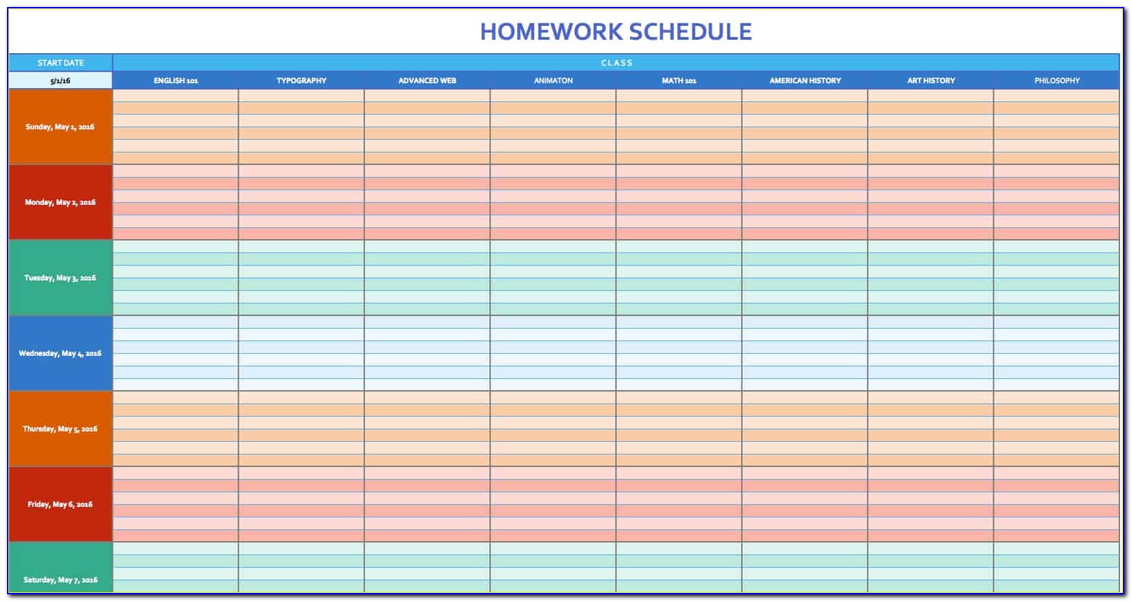 Excel Templates For Monthly Scheduling
