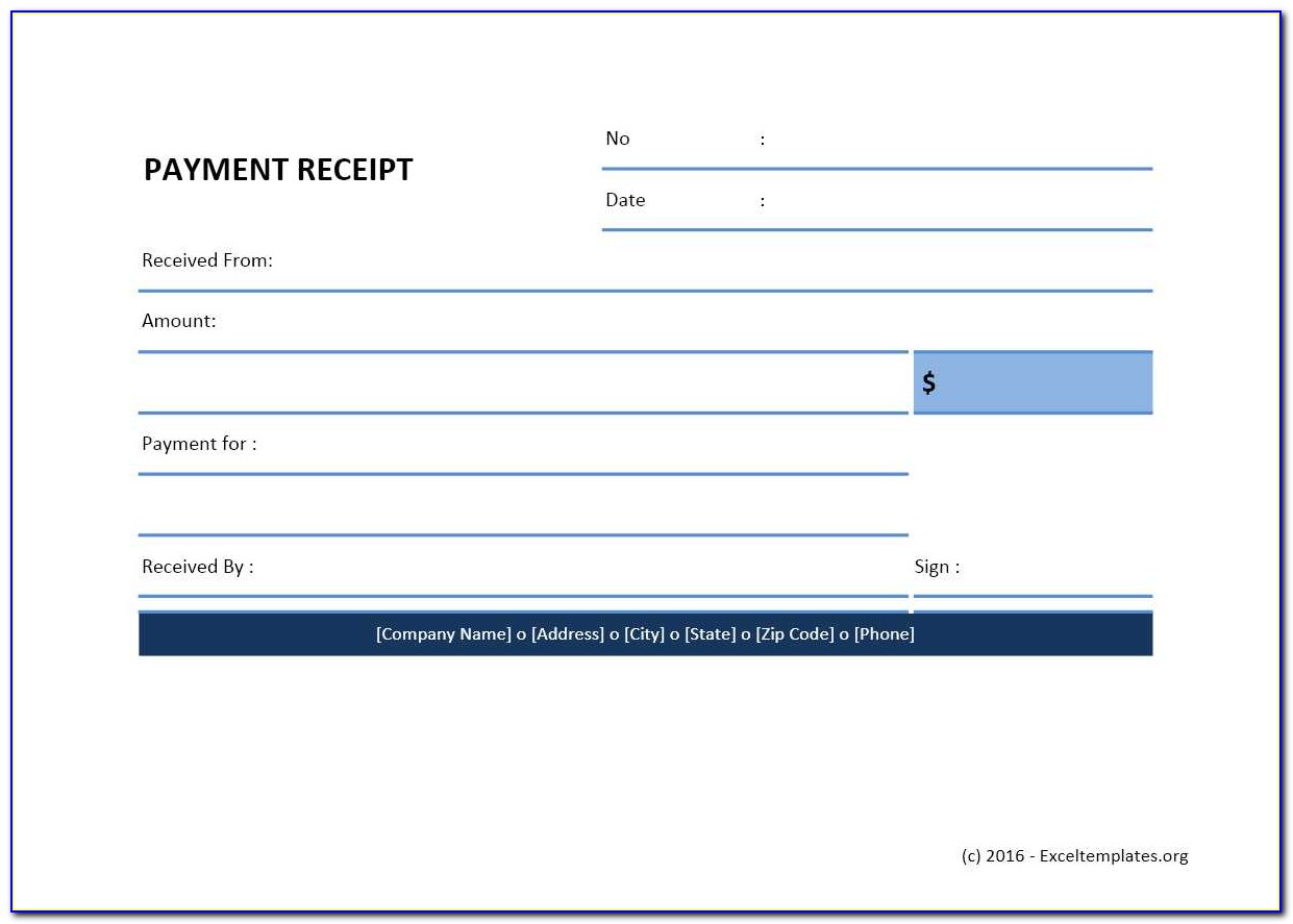Excel Templates For Receipts