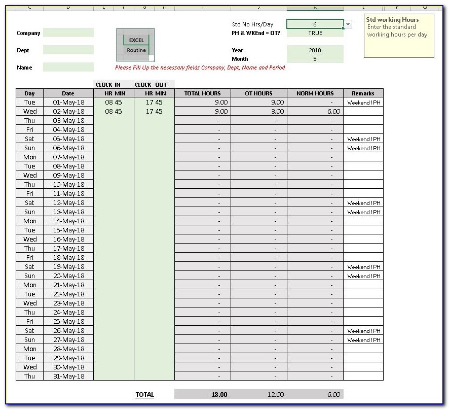 Excel Training Spreadsheet Templates