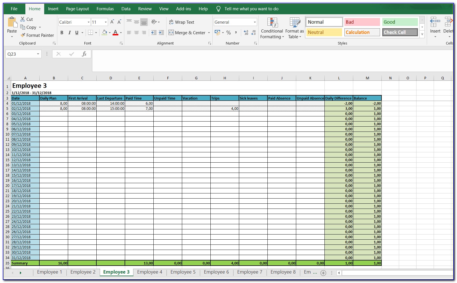 Excel Weekly Employee Timesheet Template Software