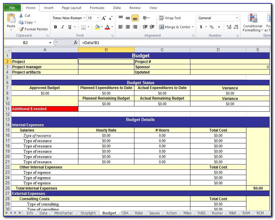 Excel Workbook Templates Free