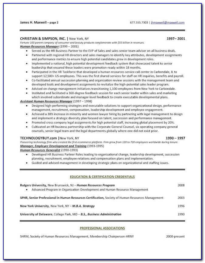 Executive Style Resume Template