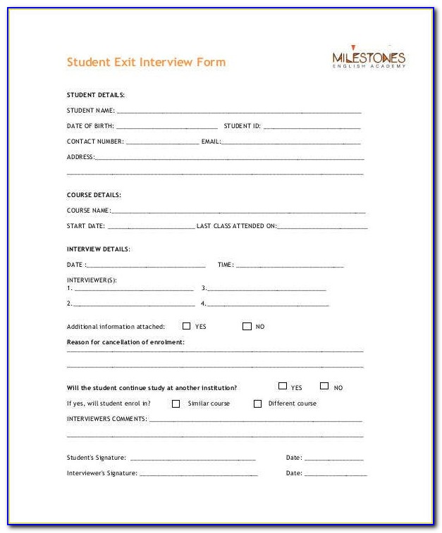 Exit Interview Forms Templates