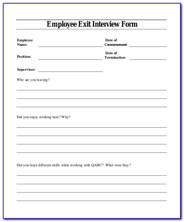 Exit Interview Questions Templates