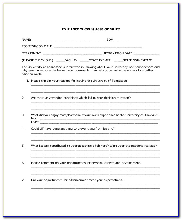 Exit Interview Summary Report Template