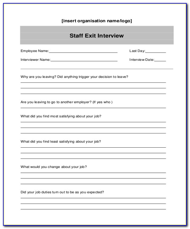 Exit Interview Templates Free