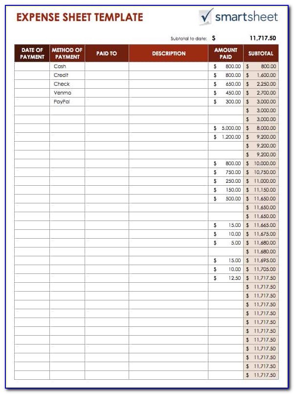 Expense Report Form For Small Business