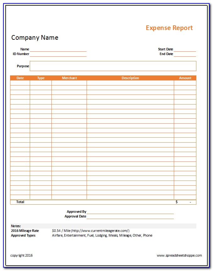 Expense Report Template Excel 2007