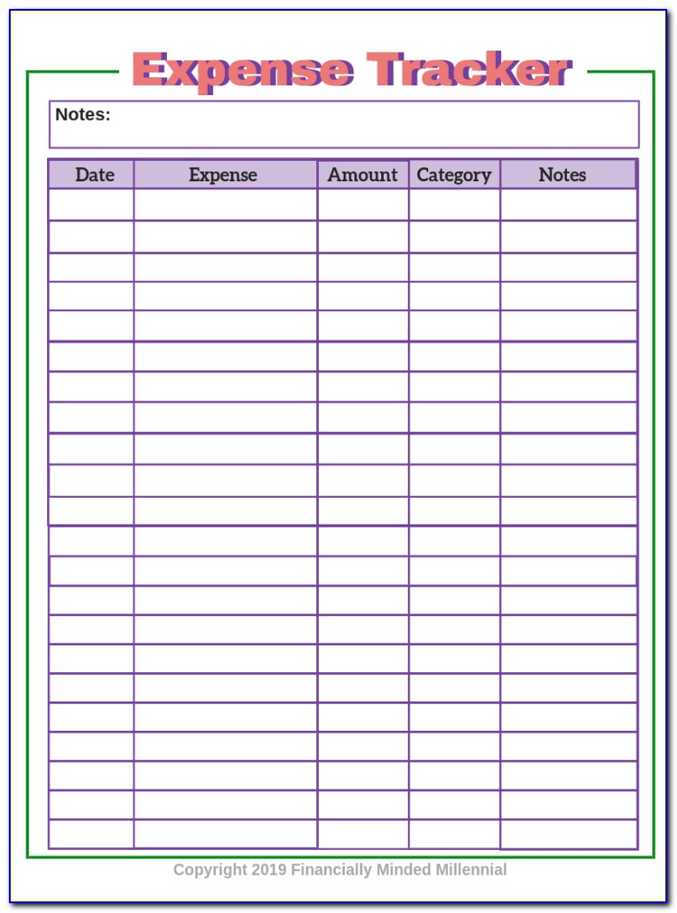 Expense Tracker Template For Numbers