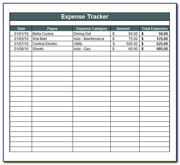 Expense Tracking Template Free