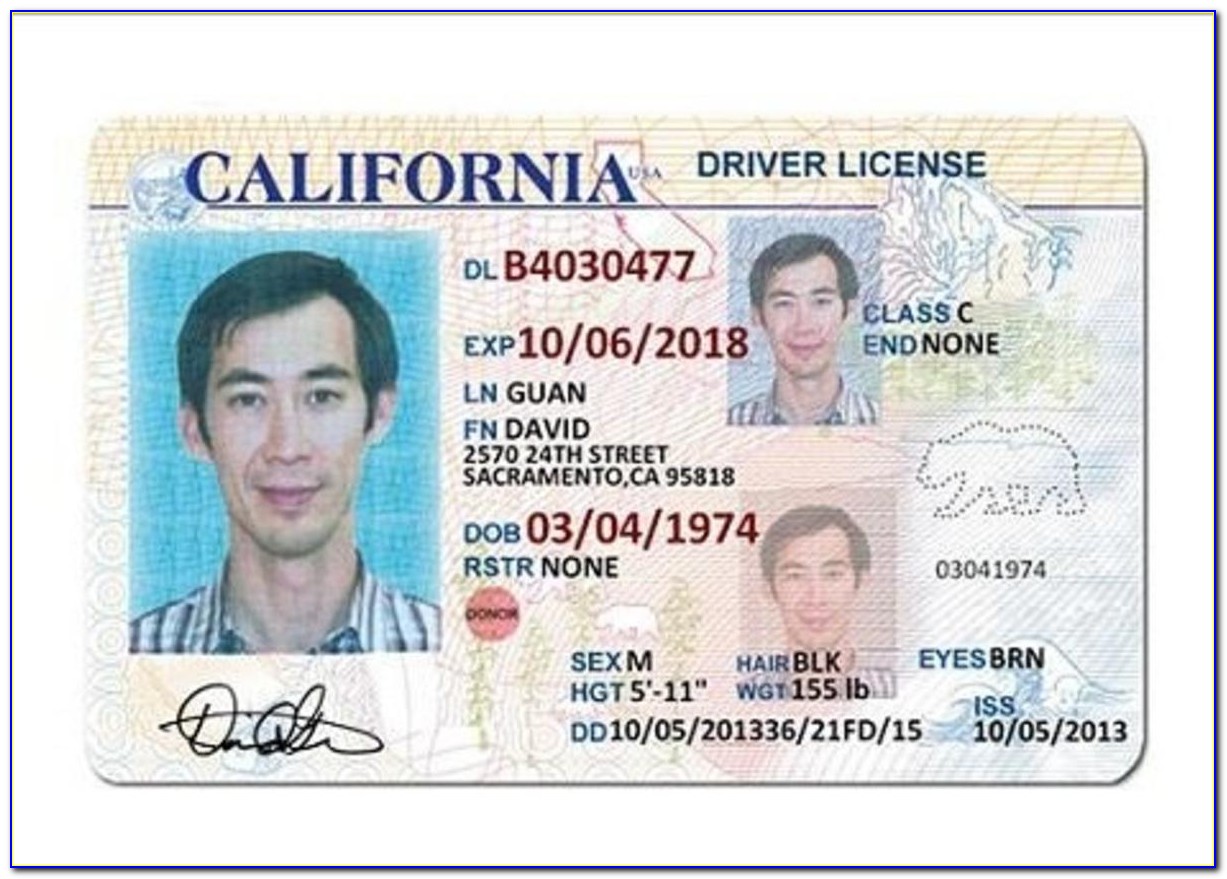 Printable California Temporary Driver's License Template