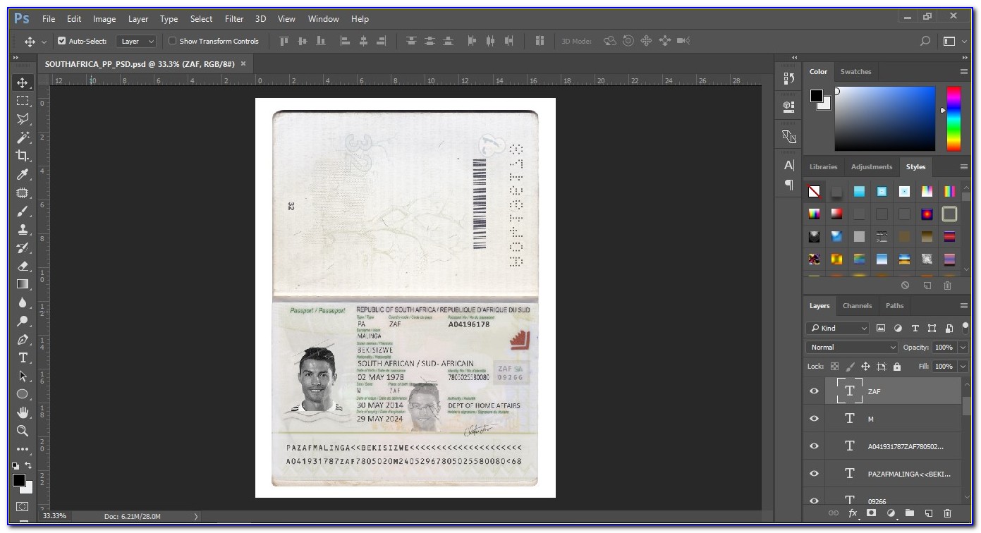 idaho fake drivers license template