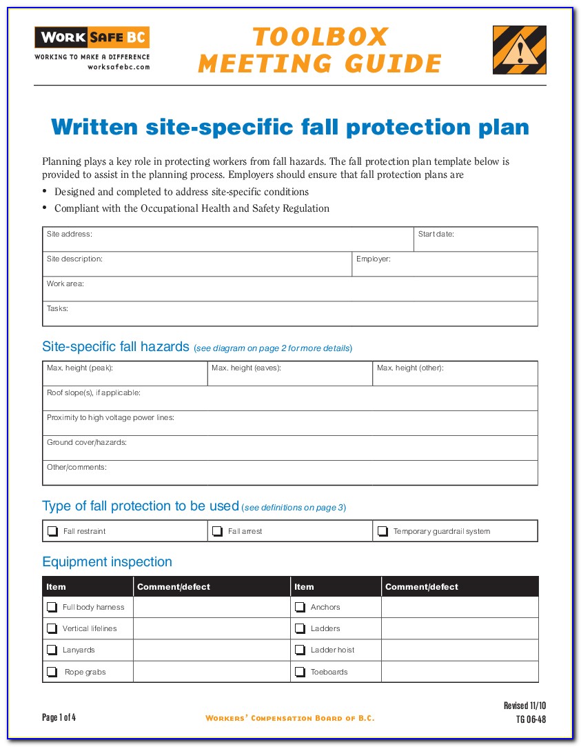 Fall Rescue Plan Template
