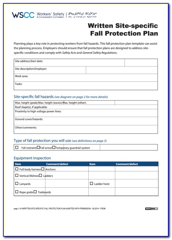 Fall Protection Plan Template Freeware