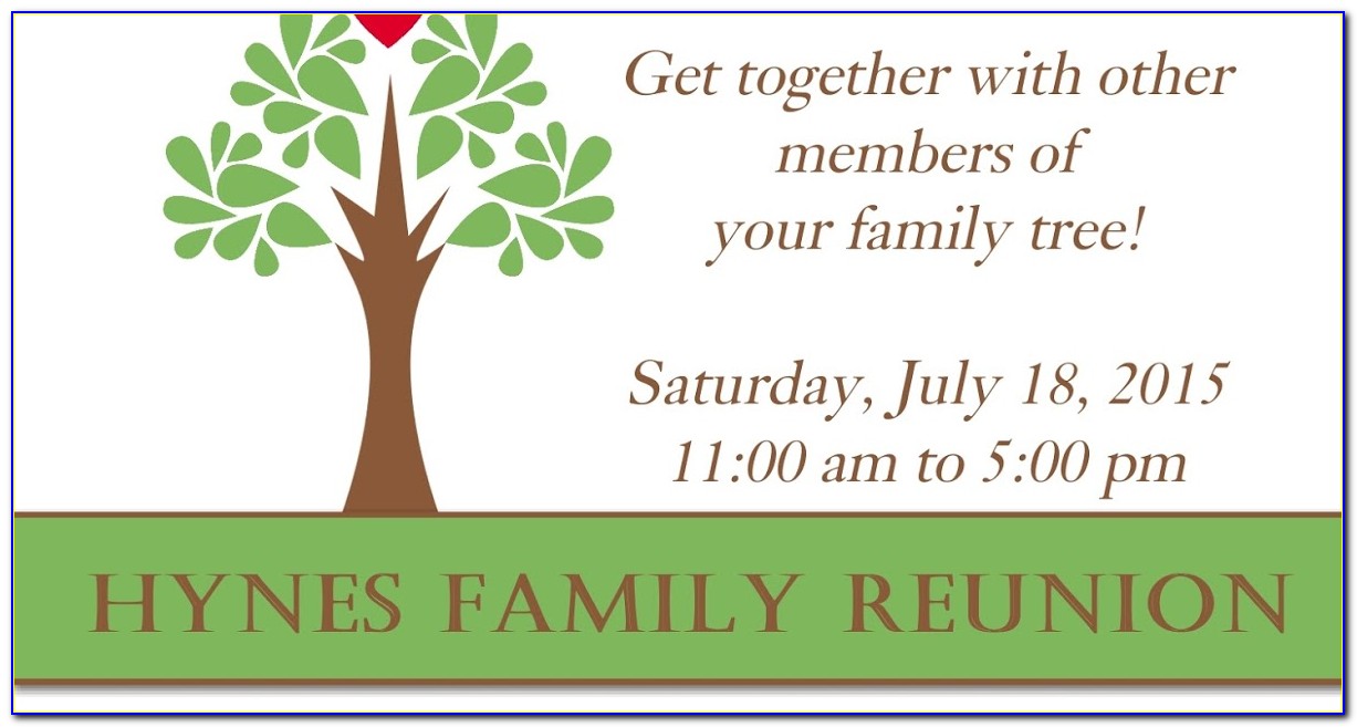Family Reunion Invitation Card Sample