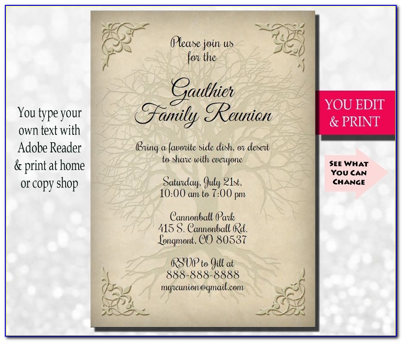 Family Reunion Sample Letters Invitation