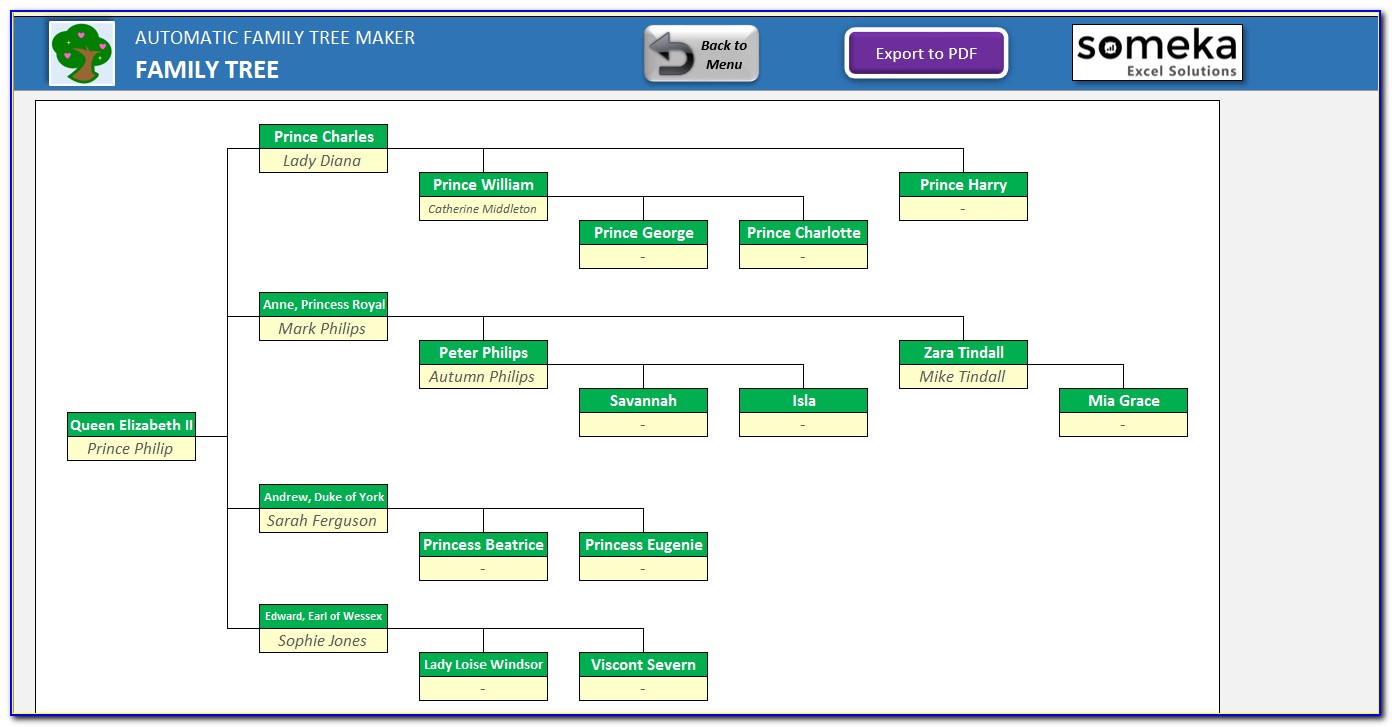 Family Tree Maker Template Excel