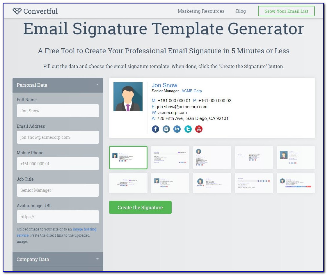 Fancy Email Signature Templates
