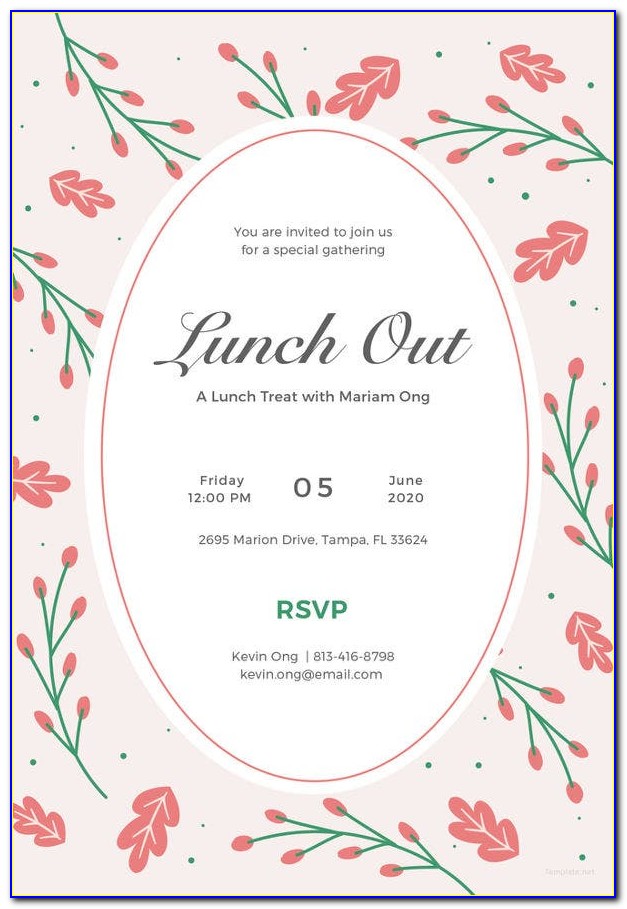 Farewell Lunch Invitation For Coworker Template