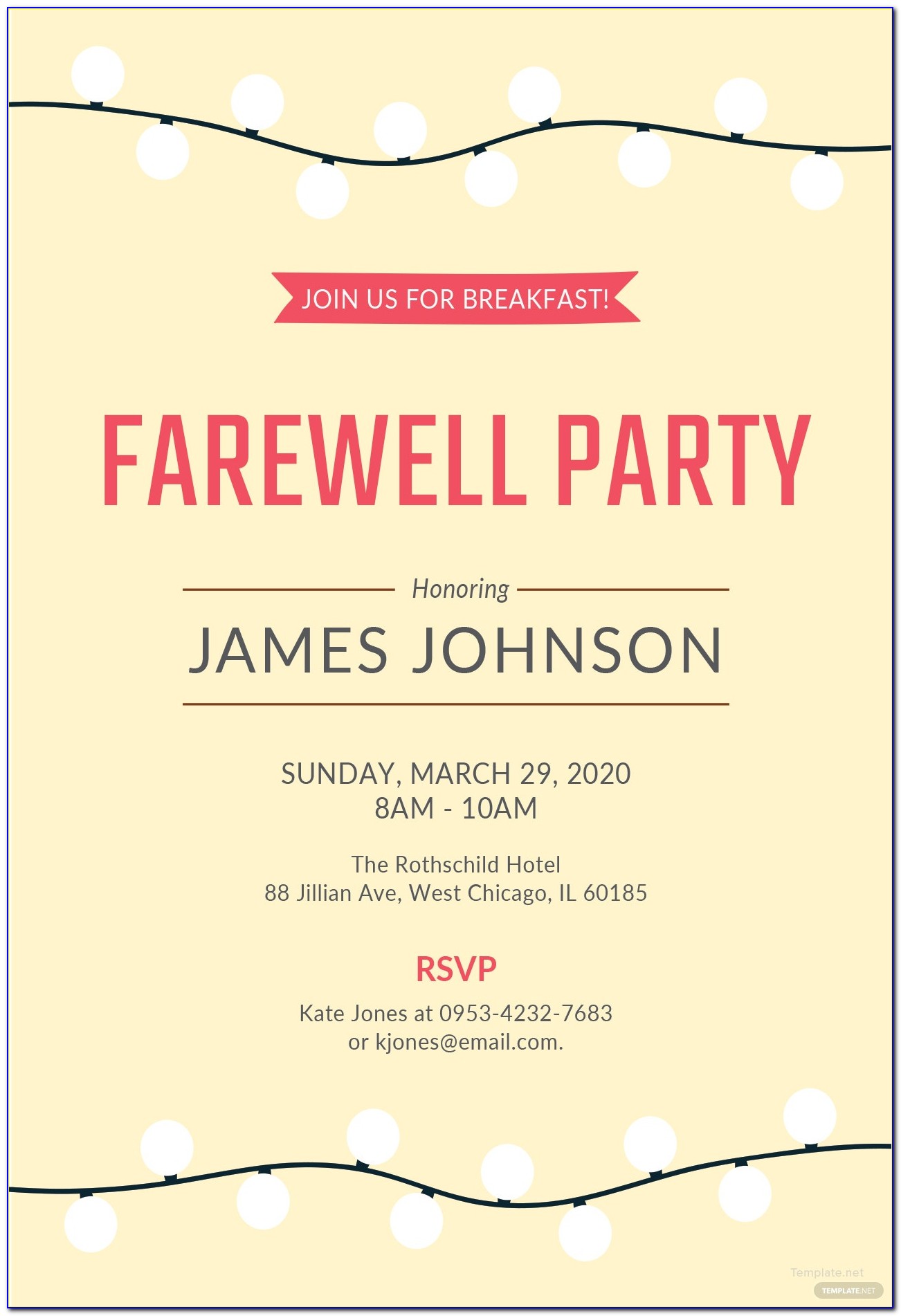 Farewell Party Poster Template Free