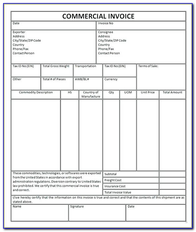 Fedex Invoice Form 12