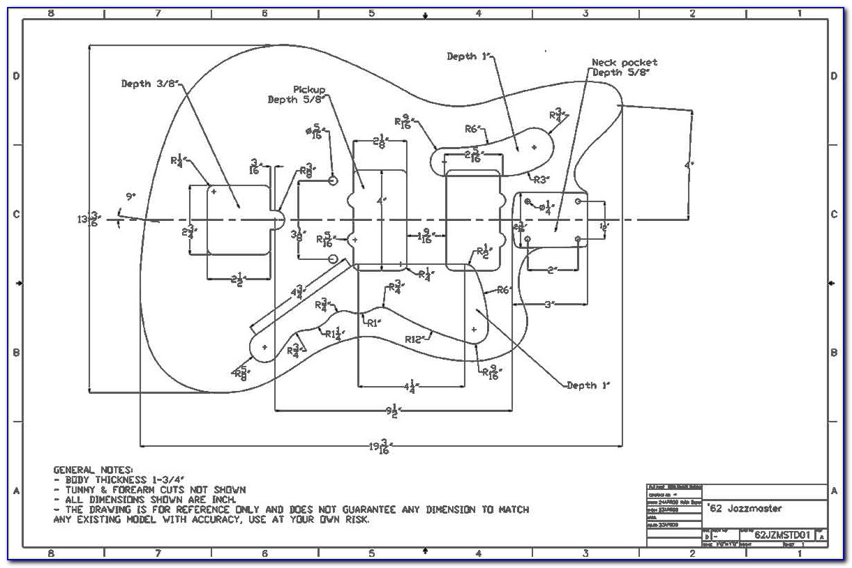 Fender Stratocaster Routing Template