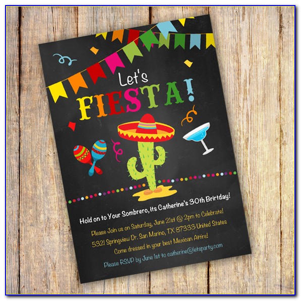 Fiesta Birthday Invitation Template Free
