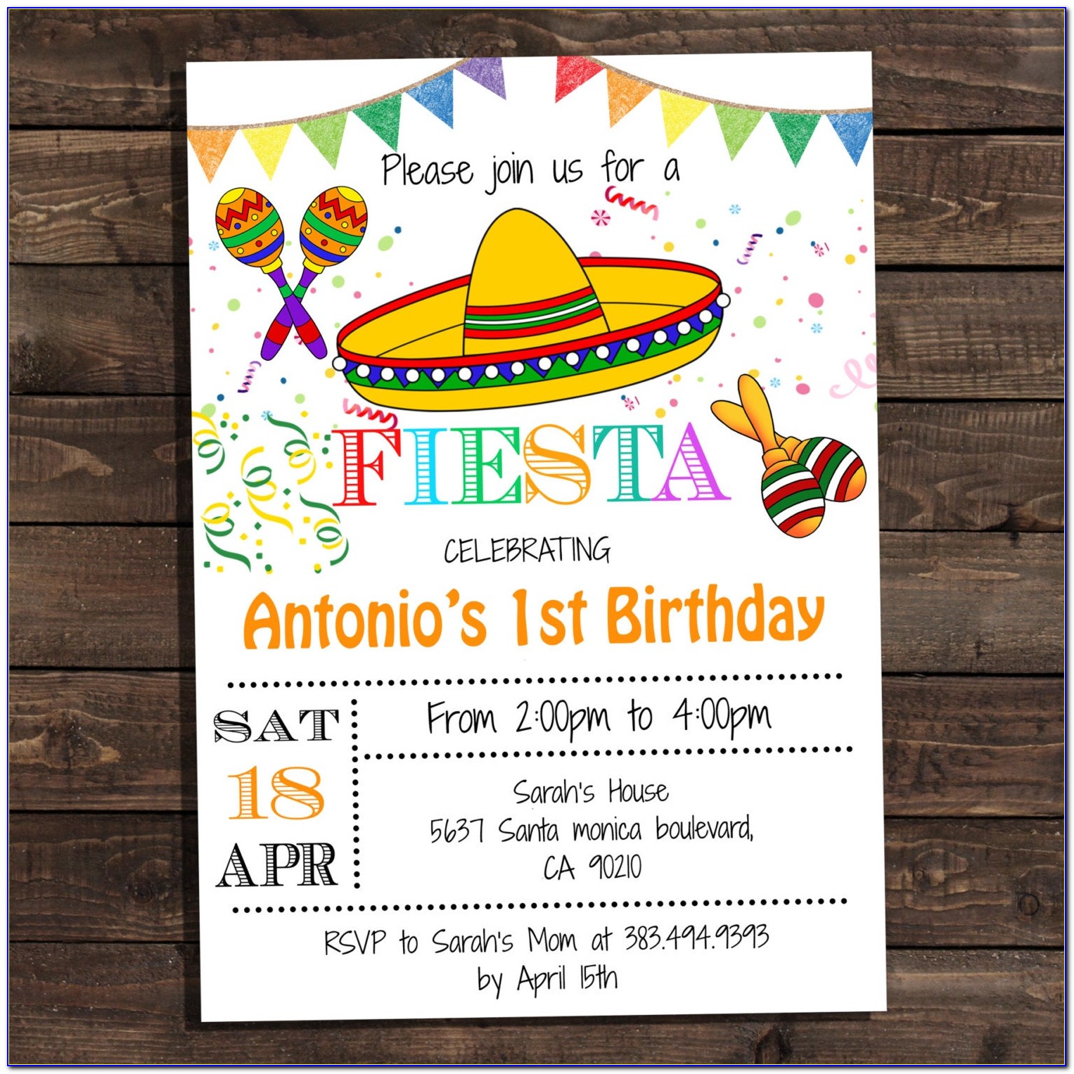 Fiesta Birthday Party Invitation Template