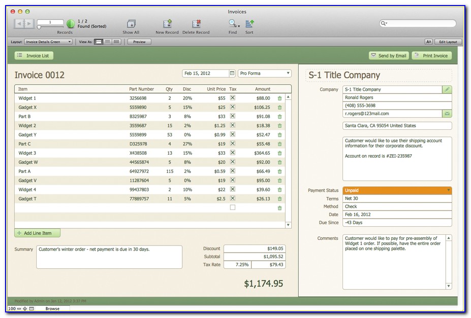 Filemaker Pro Invoice Template Download
