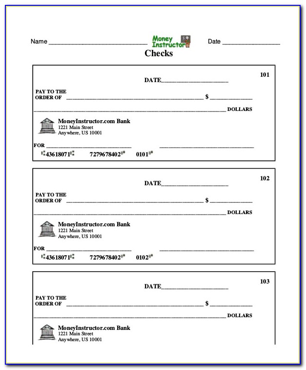 Fillable Check Register Template