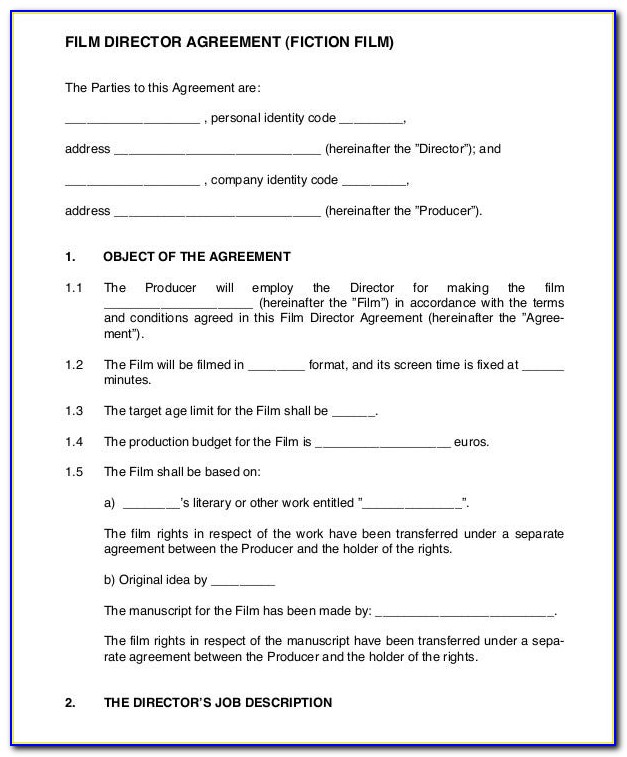 Film Investor Contract Template