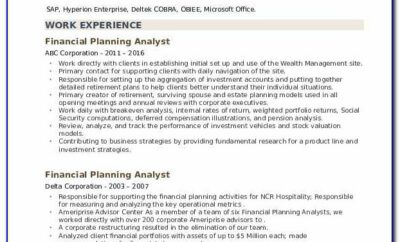 Financial Planning Resume Templates