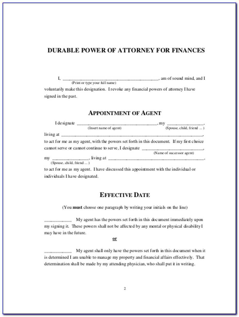 Financial Power Of Attorney Template Illinois