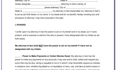 Financial Power Of Attorney Template Texas