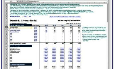 Financial Projections Template Xls