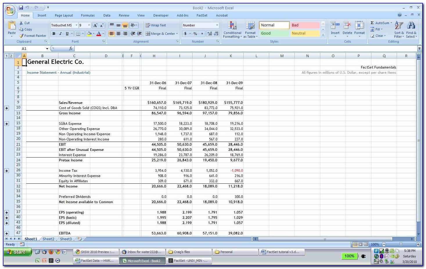 Financial Statement Excel Format Free Download
