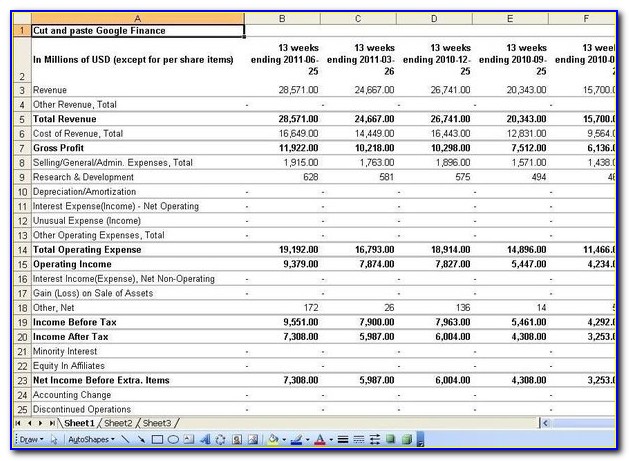 Financial Statement Template For Excel
