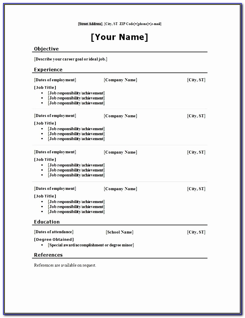 Find Resume Templates Microsoft Word 2007