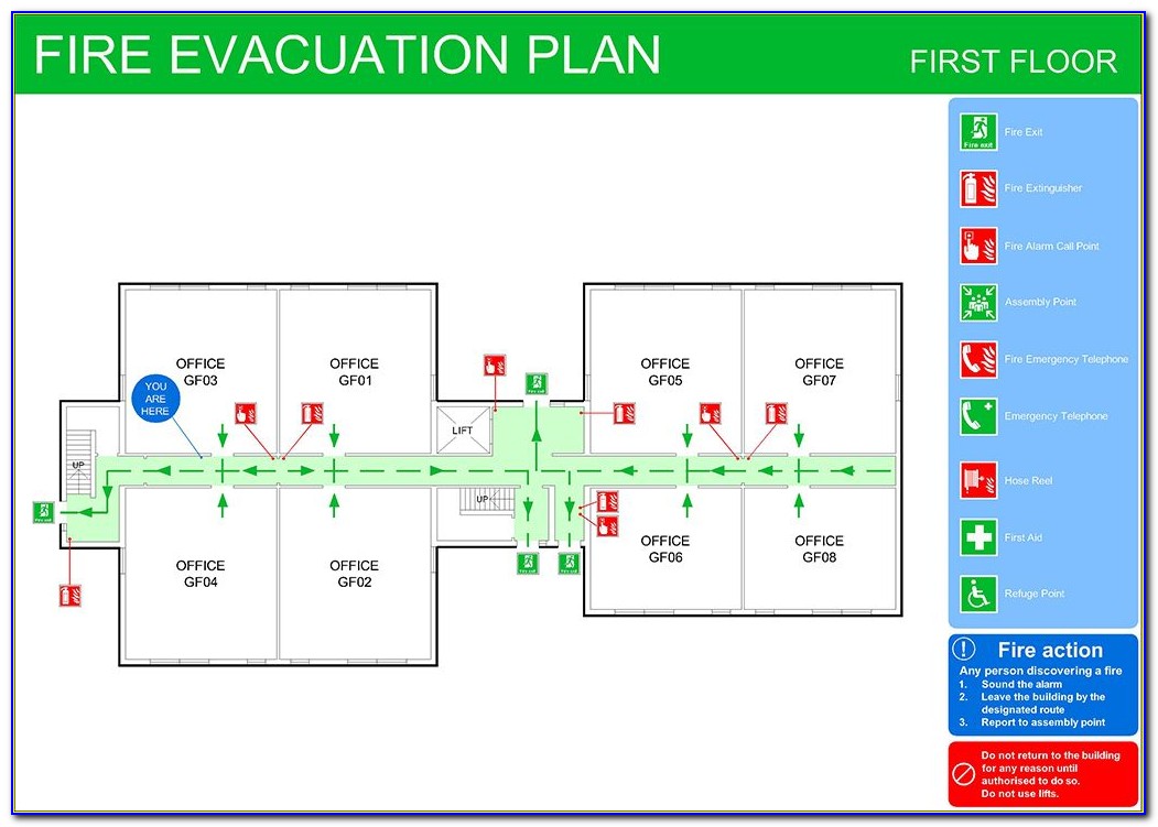 Fire Evacuation Floor Plan Template