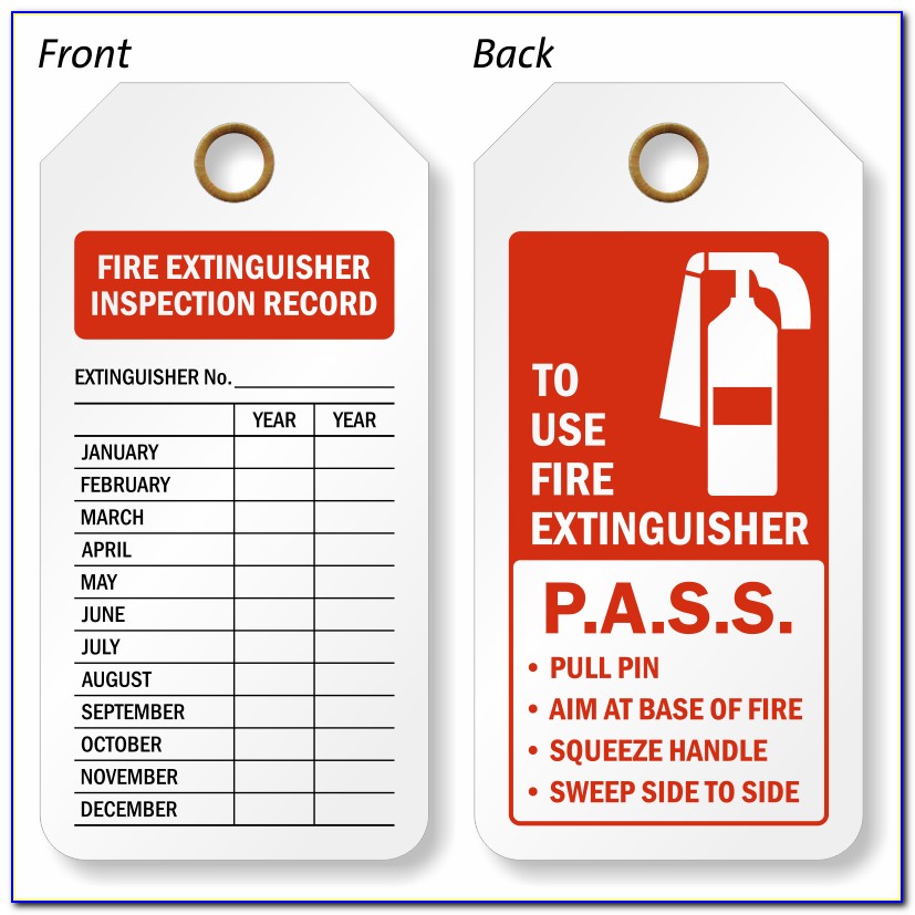 Fire Inspection Tag Template