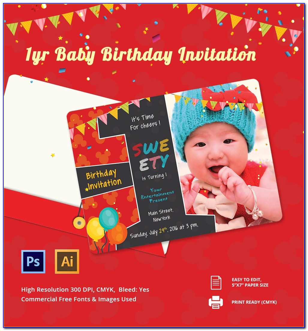 First Birthday Invitations Printable Free